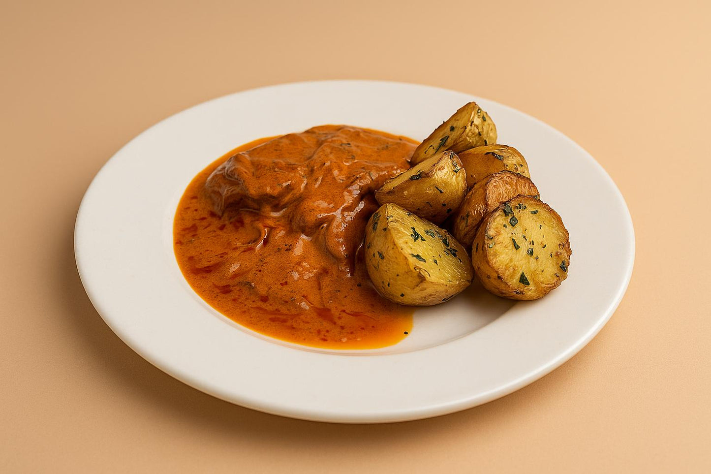 Portuguese pork & chorizo in creamy tomato sauce