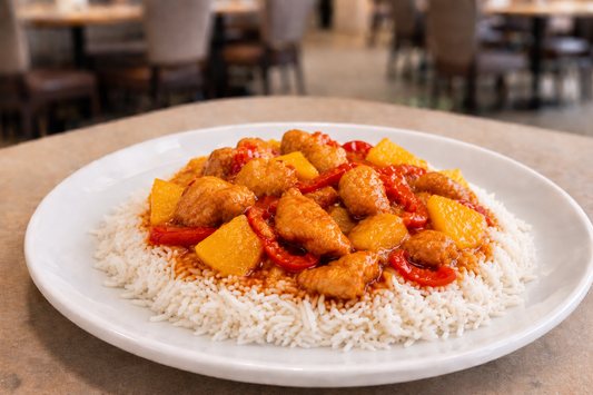 Sweet and Sour Chicken with rice