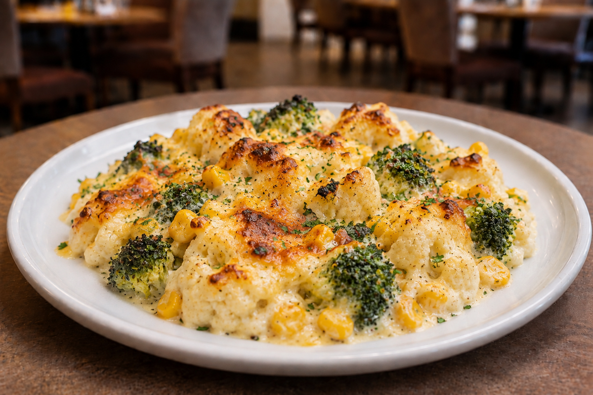 Three Cheese Cauliflower Bake