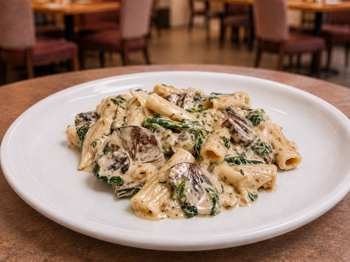Creamy Mushroom & Spinach Pasta
